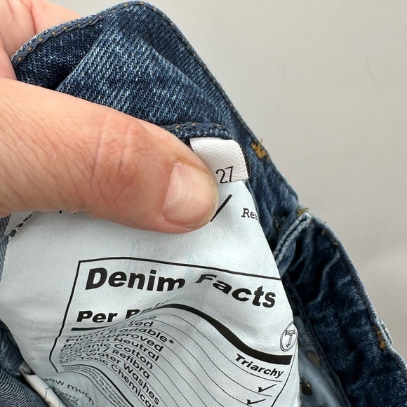 Y2K NWT TRIARCHY MOM highrise button relaxed tapered trendy stylish blue jean 27 - Picture 7 of 12